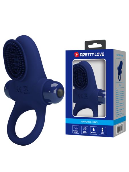 Ерекційне кільце - Pretty Love Powerful Ring Vibro Stimulator II Blue Ерекційне кільце - Pretty Love Powerful Ring Vibro Stimulator II Blue