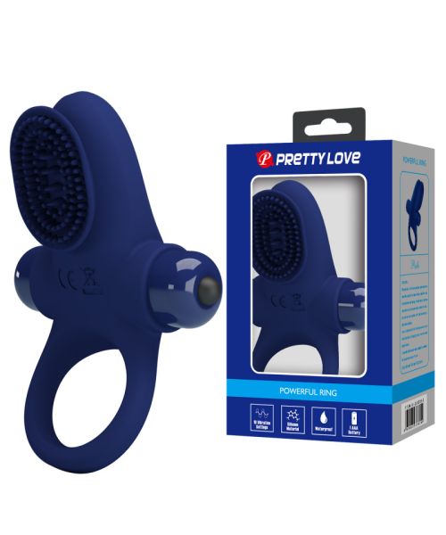 Ерекційне кільце - Pretty Love Powerful Ring Vibro Stimulator II Blue