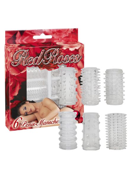 Набір насадок - Red Roses Penis Sleeves, 6 шт.