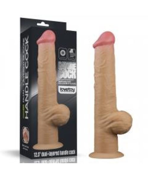 Фалоімітатор - Dual-Layered Handle Cock 12.5" Flesh