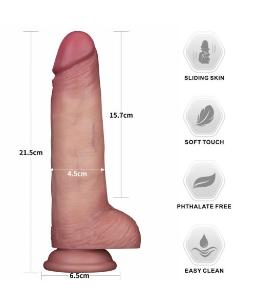 Фалоімітатор - Sliding Skin Pro II Dual Layer Silicone Dong 8.5" Flesh