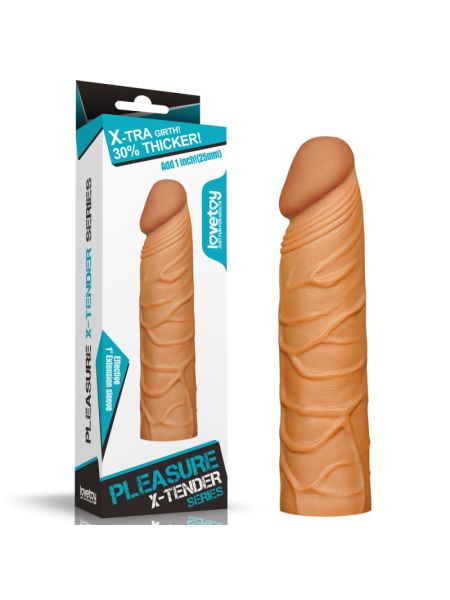 Насадка на член - Pleasure X-Tender Penis Sleeve Add 1" Brown