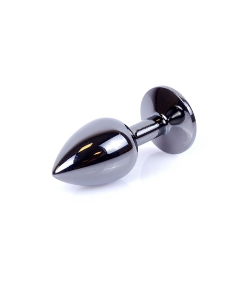 Анальна пробка - Jewellery Dark Silver PLUG- Light Blue