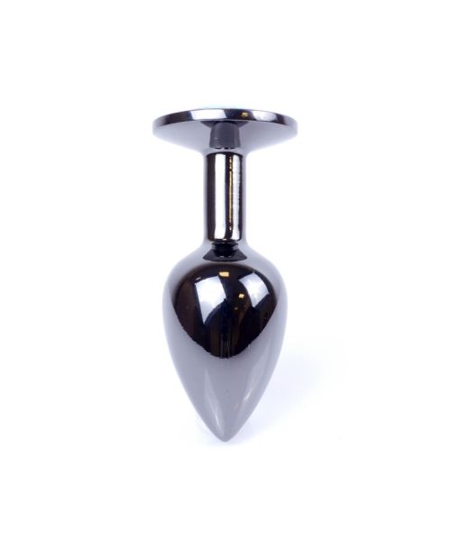Анальна пробка - Jewellery Dark Silver PLUG- Light Blue