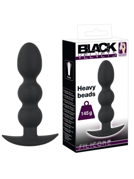 Анальна пробка - Black Velvets Heavy Beads, 145 г