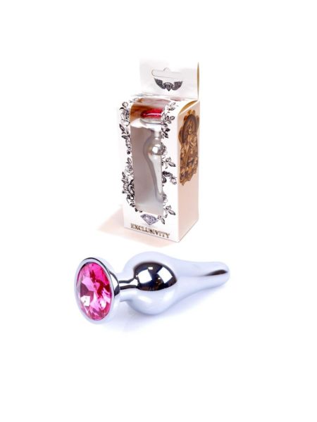 Анальна пробка - Jewellery Silver Long Plug Pink