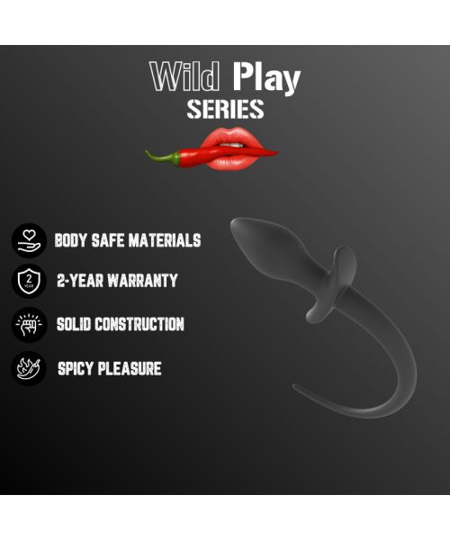 Анальна пробка - Erospace Wild Play Anal Plug With Tail C3