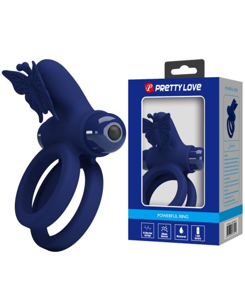 Ерекційне кільце - Pretty Love Powerful Vibro Butterfly Cock Ring Blue