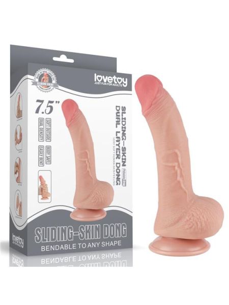 Фалоімітатор - Sliding-Skin Dual Layer Dong 7.5" Flesh #1