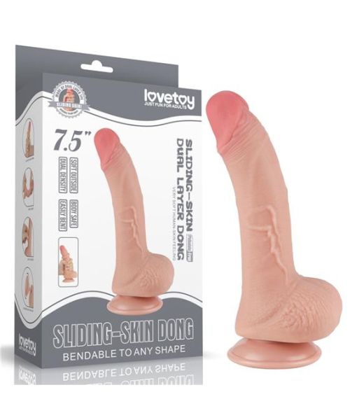Фалоімітатор - Sliding-Skin Dual Layer Dong 7.5" Flesh #1