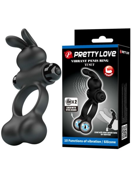 Ерекційне кільце - Pretty Love Vibrant Penis Ring Yusuf Black