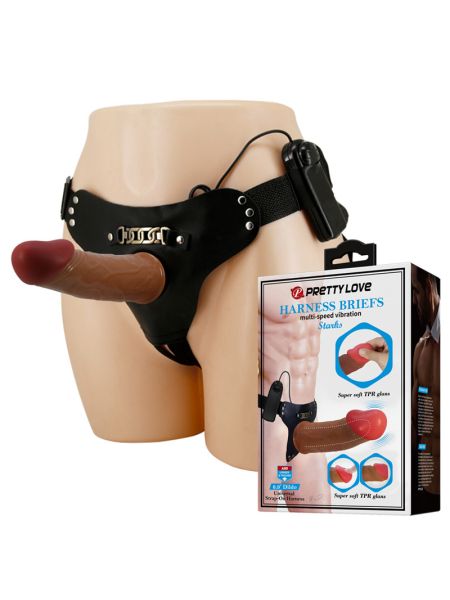 Страпон - Pretty Love Harness Briefs Stark with Vibration