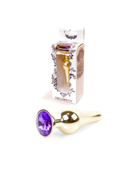 Анальна пробка - Jewellery Gold Long Plug Purple