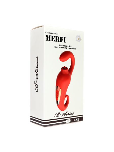 Вібратор - Merfi, 10 Vibration Functions, 10 Frequency Tongue Licking USB