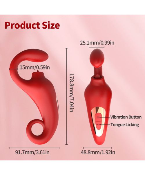 Вібратор - Merfi, 10 Vibration Functions, 10 Frequency Tongue Licking USB