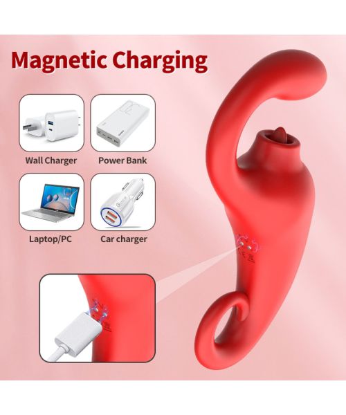 Вібратор - Merfi, 10 Vibration Functions, 10 Frequency Tongue Licking USB