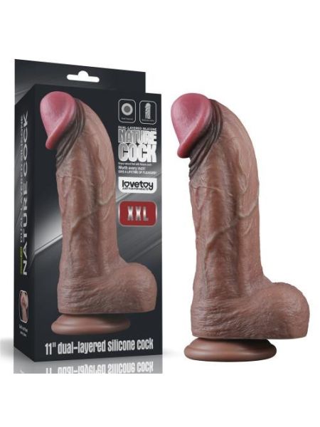 Фалоімітатор - Dual-Layered Silicone Cock 11" Brown