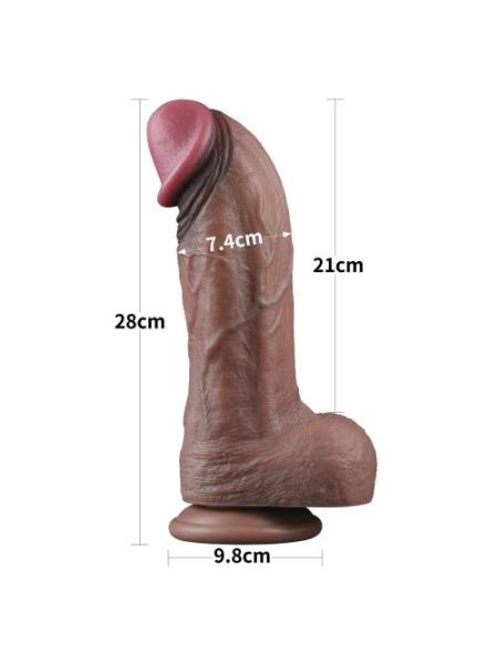 Фалоімітатор - Dual-Layered Silicone Cock 11" Brown