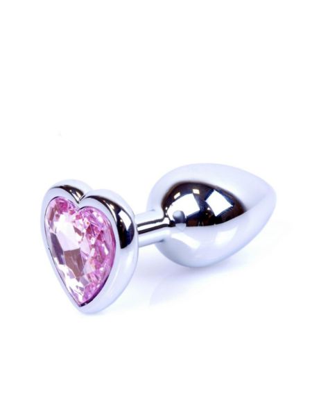 Анальна пробка - Jewellery Silver Heart Plug Light Pink