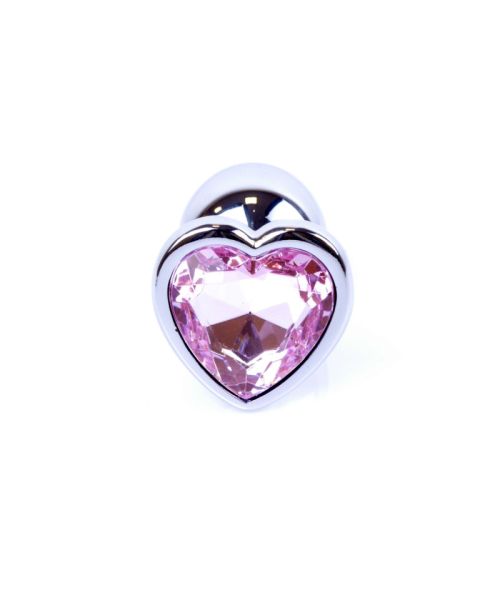 Анальна пробка - Jewellery Silver Heart Plug Light Pink