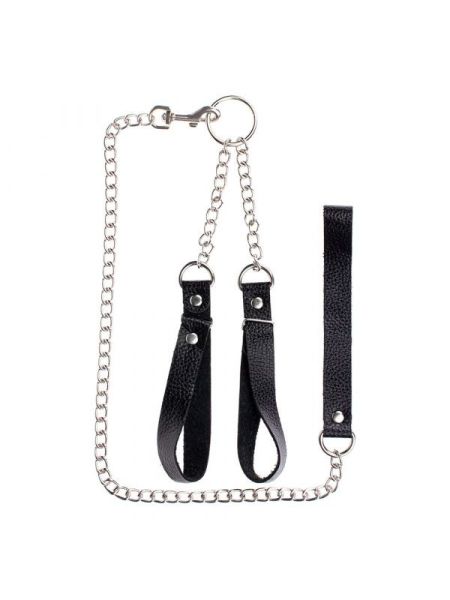 Наручники з повідцем Gentle Hold Black