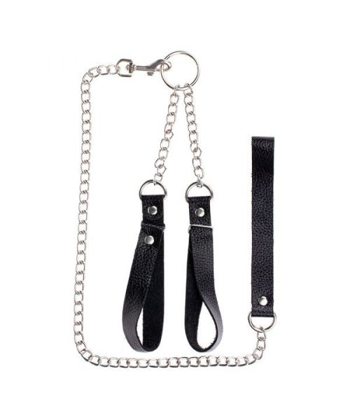 Наручники з повідцем Gentle Hold Black