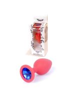 Анальна пробка - Jewellery Silicone Red Plug M Blue