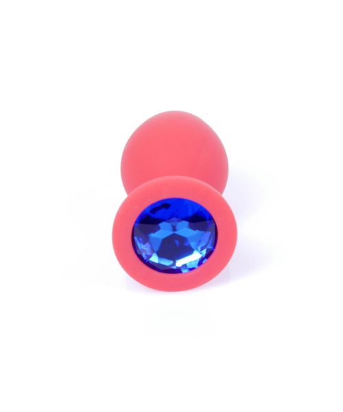 Анальна пробка - Jewellery Silicone Red Plug M Blue