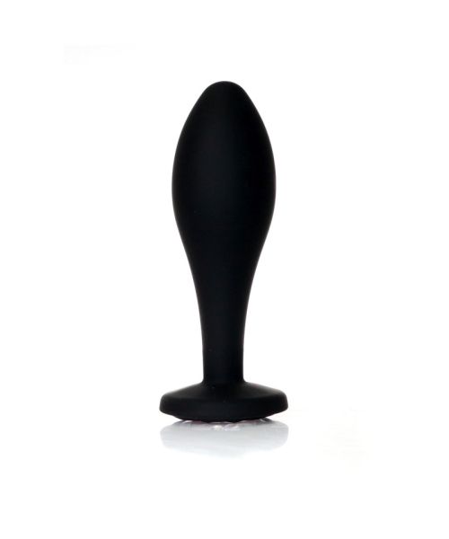 Анальна пробка - Jewellery Silicone Black Plug L Clear