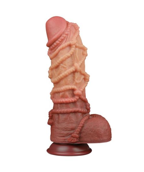 Фалоімітатор - Dual-Layered Silicone Cock With Rope 10.5" Flesh