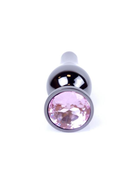 Анальна пробка - Jewellery Dark Silver Long Plug Pink