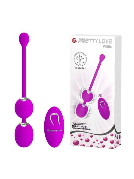 Вагінальні віброкульки - Pretty Love Willie Vibrating Kegel Balls Purple