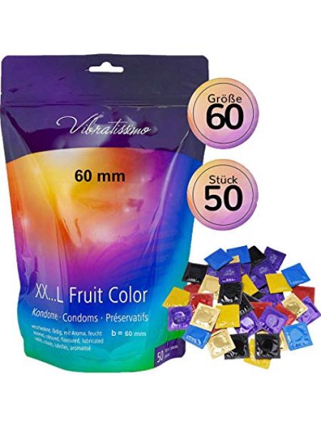 Презервативи - Vibratissimo XX ... L Fruit Color, 60 мм, 50 шт.