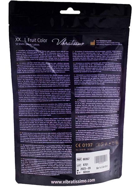Презервативи - Vibratissimo XX ... L Fruit Color, 60 мм, 50 шт.