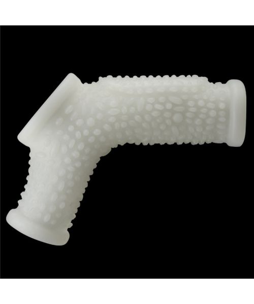 Насадка на член - Vibrating Drip Knights Ring With Scrotum Sleeve White