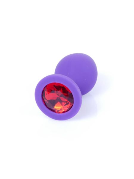 Анальна пробка - Jewellery Silicone Purple Plug M Red