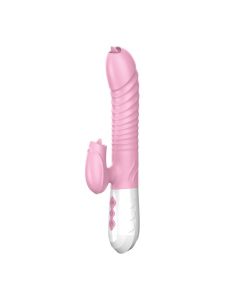 Вібратор - Silicone Vibrator USB 7 Function and Thrusting Function / Heating Pink