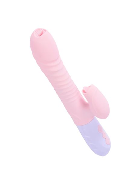 Вібратор - Silicone Vibrator USB 7 Function and Thrusting Function / Heating Pink