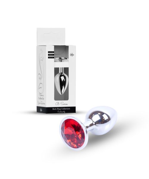 Анальна пробка - Jewellery Silver Plug Red