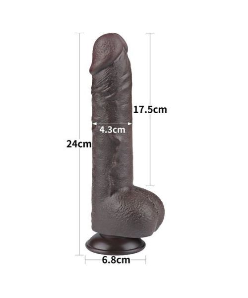 Фалоімітатор - Sliding-Skin Dual Layer Dong 9.5" Black