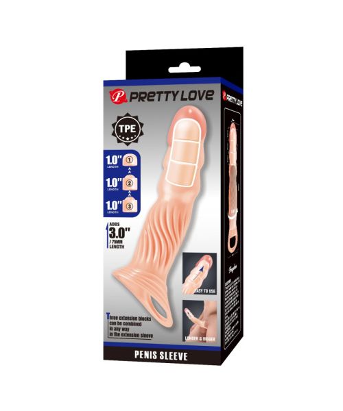 Насадка на член - Pretty Love Adjustable Penis Sleeve Extender 3.0"