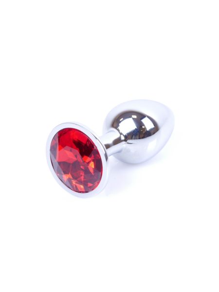 Анальна пробка - Jewellery Silver Plug Red