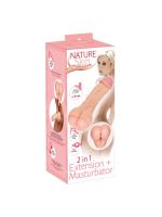 Насадка+мастурбатор - Nature Skin 2 in 1 Extension+Masturbator (+5 см)