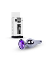 Анальна пробка - Jewellery Dark Silver BUTT PLUG- Purple