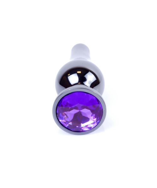 Анальна пробка - Jewellery Dark Silver BUTT PLUG- Purple