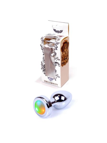 Анальна пробка - Jewellery Silver Plug Disco Flashlight