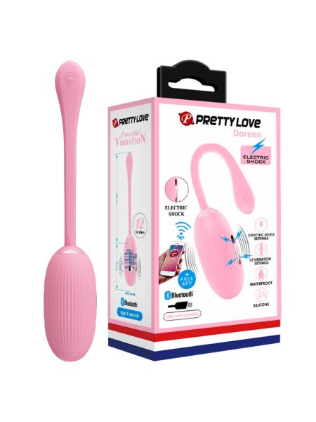 Віброяйце - Pretty Love Doreen Electric Shock Egg Light Pink (App)