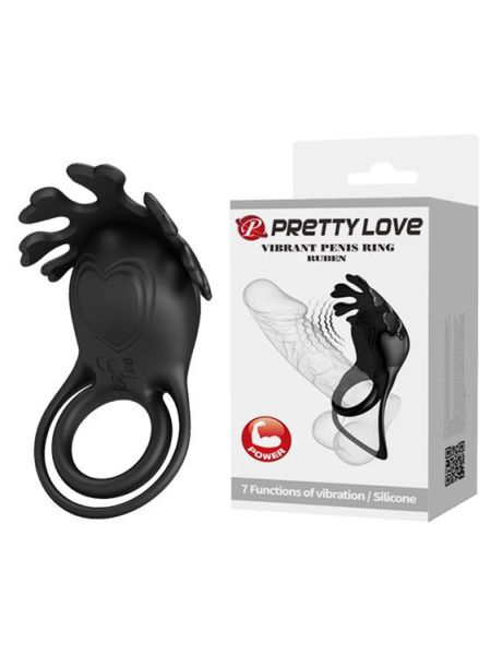 Ерекційне кільце - Pretty Love Vibrant Penis Ring Ruben Black