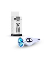 Анальна пробка - Jewellery Silver Long Plug Light Blue