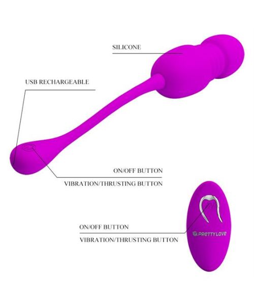 Віброяйце - Pretty Love Callieri Thrusting Vibrating Egg Purple